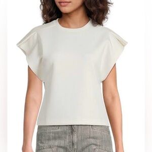 NWT IRO Mahani Knit Crew Neck Short Flutter Dolman Sleeve Top XS $175